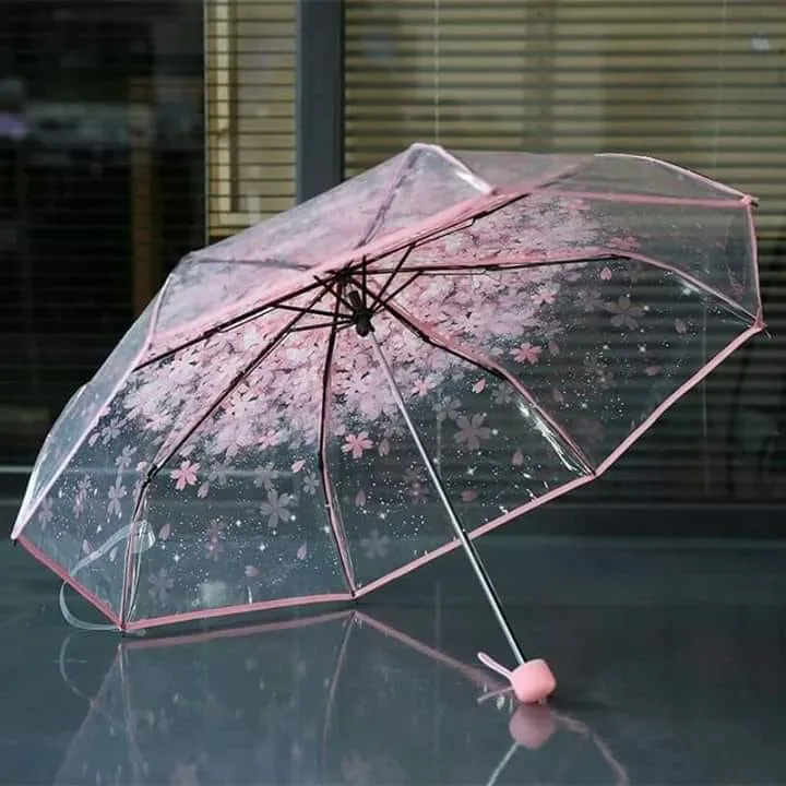 Flower%20Print%20Transparent%20Ladies%20Folding%20Umbrella%20-%20Image%202