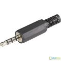 4 Pole Headphone Jack Plug Male 3.5mm 4 Pin Stereo Audio Headphone Jack Connector Earphone Plug For Mobile Phone Computer Laptop Desktop PC MP3 Video Cables.
