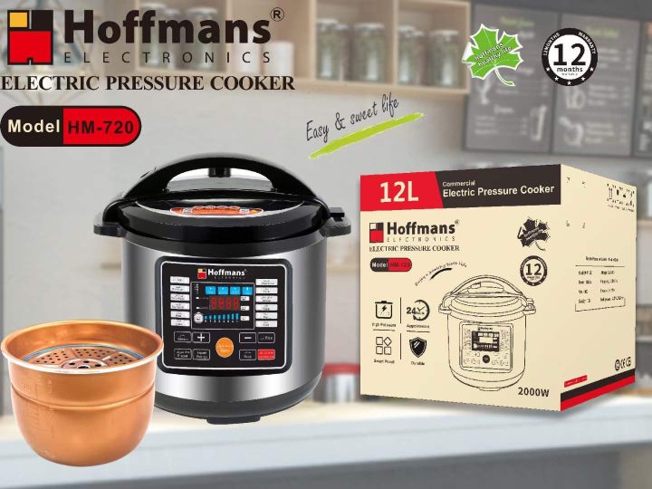 Hoffmans HM-720 12L Electric Multifunction Pressure Cooker with Free Delivery