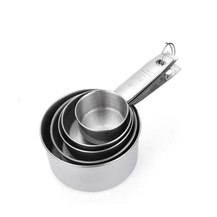 GC 5 Pcs Stainless Steel Measuring  Cup  Set Rust-proof Mirror Polished Multiple Models Precisely Marked Kitchen Baking Tools