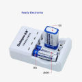 DoublePow Battery Charger: Charge AA, AAA, and 9V Batteries - Versatile Solution for Your Rechargeable Battery Needs. 