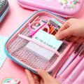 3D Unicorn Pencil case School cute pencil box EVA hard shell pen case Girls pencil bag Student pen bag Cartoon kawaii stationery. 