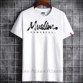 Muslim Design Ash Colour Jersey Fabric Half Sleeve T-shirt For Men's.