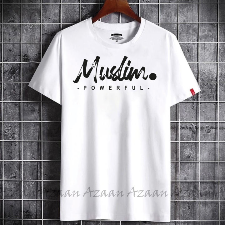 Muslim%20Design%20Ash%20Colour%20Jersey%20Fabric%20Half%20Sleeve%20T-shirt%20For%20Men's%20-%20Image%203