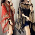 【Be worth】 Overized Elegant For Women tyle Bohemian tyle Ethnic tyle Poncho Printing Beach hawl Female Wrap Chiffon carf hawl uncreen carf. 