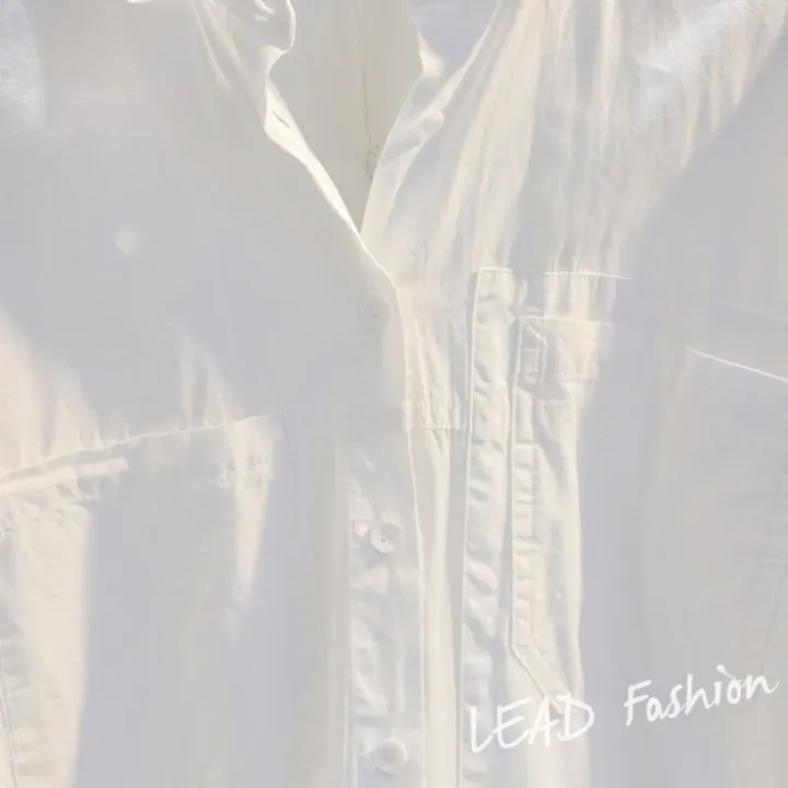 Double%20Pocket%20Front%20Short%20Back%20Long%20White%20Shirt%20for%20Women%202%20023%20Autumn%20Korean%20Style%20Loose%20Artistic%20bf%20Fashionable%20Casual%20Shirt%20-%20Image%204
