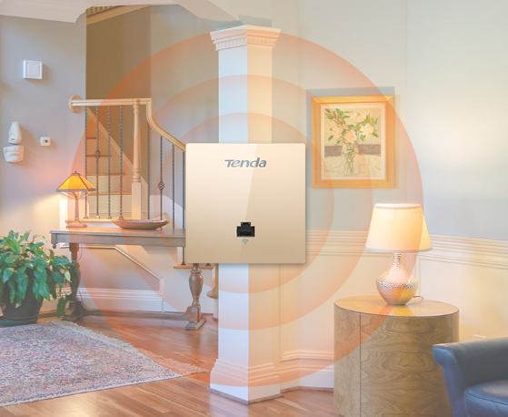Tenda W12 AC1200 Mbps Wireless Dual Band Gigabit White In-Wall Access Point