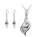 Carat 2Pcs/Set Women Neckle Earrings Adjusle Blue ury Pendant Neckle Hook Earrings. 