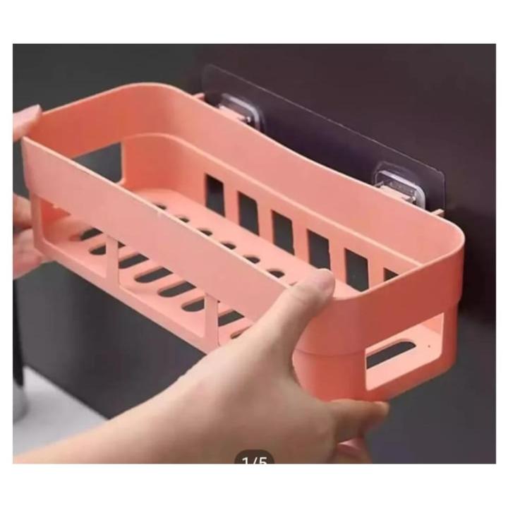 bathroom shelf plastic toilet bathroom vanity wall hanging storage rack basket no trace stickers