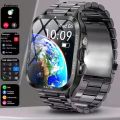 Fashions Outdoor Sport Smart Watch Men 880mAh Large Battery 2.01 HD Screen Fashion LED Flashlight Heart Rate Waterproof BT Calls Smartwatch 2025. 