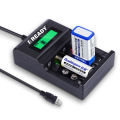AA, AAA, 9V Battery charger, AA Battery Charger, AAA Battery Charger, READY RE95 Smart Charger with LCD display and LED indicator.
