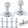 L Track Threaded Stud Fittings L-Track Threaded Double Stud Lug Fitting Tie Down, Used with L Track Rails Durable Easy Install Easy to Use , Gold.