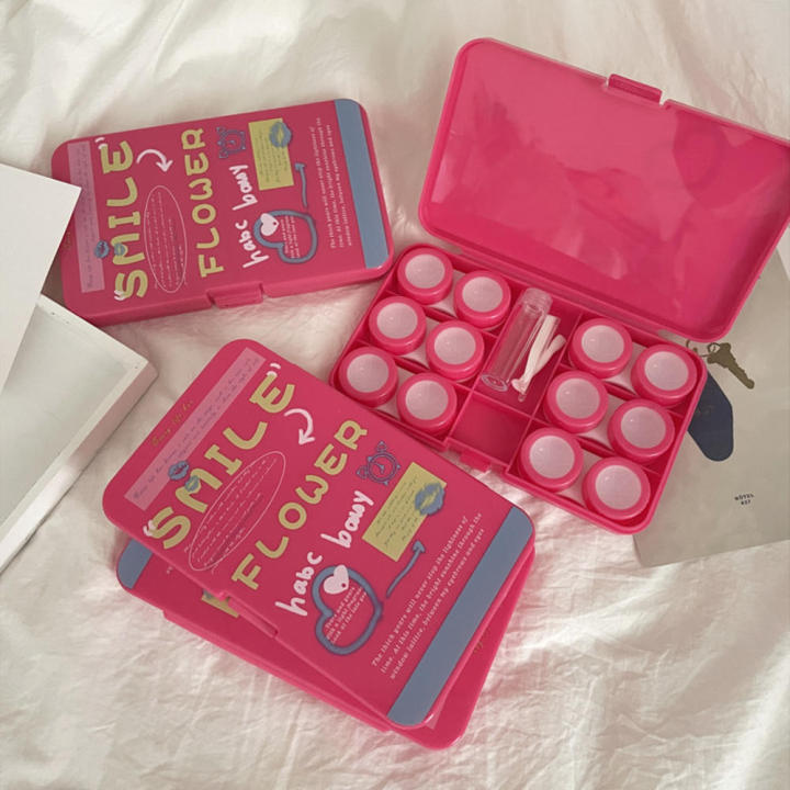 Rose%20red%20/Black/Light%20Blue/Light%20Purple%20Contact%20lens%20case%20Convenient%206%20boxes%20Plastic%20Portable%20storage%20150*92*19mm%20Eye%20care%20kit%20-%20Image%207