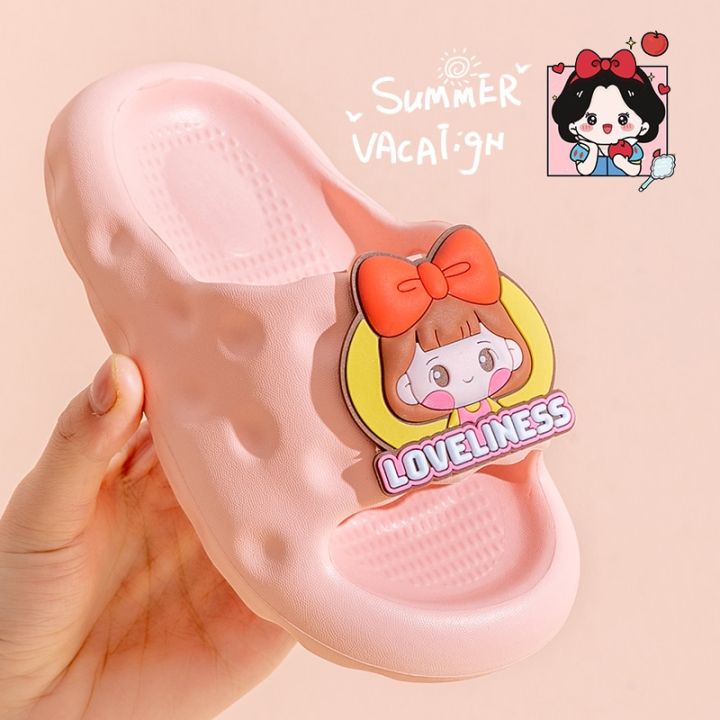 JJ-E5-2 Girl's Flat Sandals Summer Indoor EVA Thick Soft-soled Children's Home Slippers