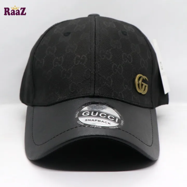 Black%20GG%20Metal%20Logo%20Leather%20Imported%20Curved%20Visor%20Cap%20-%20Image%202