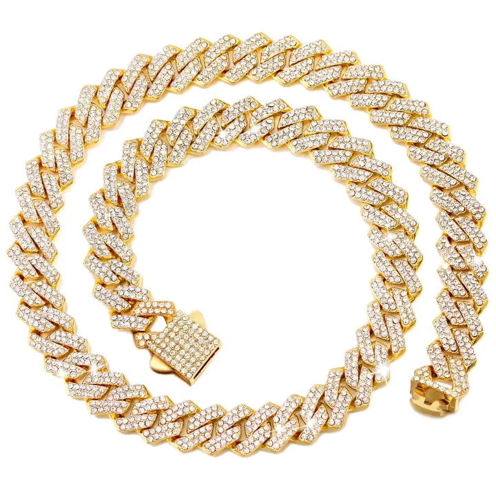 Men%20Women%20Pink%20Rhombus%20Cuban%20Chain%20Iced%20Out%202%20Row%20Rhinestone%20Cuban%20Link%20Chain%2014MM%20Prong%20Necklace%20Hiphop%20Jewelry%20-%20Image%206
