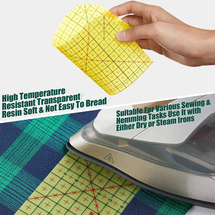 ARELENE%206%20PCS%20Quilting%20Ruler%20Square%20Acrylic%20Quilting%20Ruler%20Fabric%20Cutting%20Ruler%20Transparent%20Marker%20Acrylic%20Ironing%20Ruler%20-%20Image%202