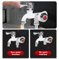 Outdoor Antifreeze Double Outlet Faucet Frost Proof Dual Control Washing Machine Faucet Faucet Splitter Garden Hose Splitter Outside Spigot Replacement Accessories.