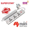 Super Star Smart Extension Socket 2 PIN 3 Socket Multi Plug Three Port Point Cord Multiplug. 