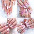 240pcs False Nail Tips Long Ballet Full Cover Half Frosted Nail Press on Nail. 