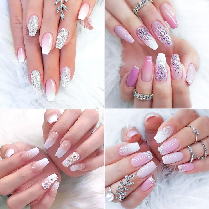 240pcs%20False%20Nail%20Tips%20Long%20Ballet%20Full%20Cover%20Half%20Frosted%20Nail%20Press%20on%20Nail%20-%20Image%205