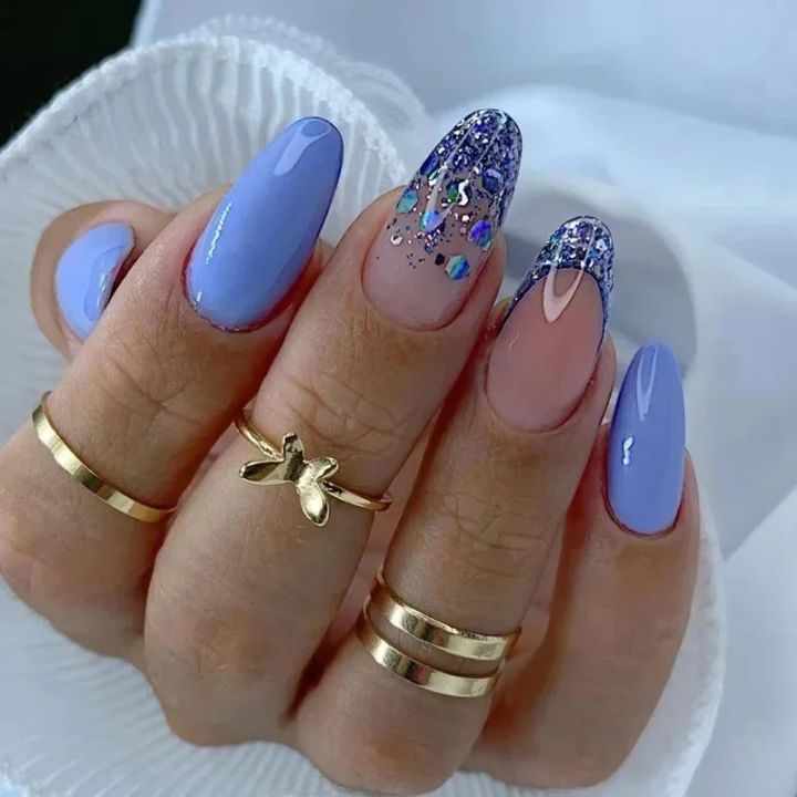 24Pcs%20Short%20Round%20Head%20False%20Nails%20Glitter%20Pink%20Almond%20Nails%20French%20Full%20Cover%20Press%20on%20Nails%20Wearable%20Nail%20Tips%20Manicure%20-%20Image%203
