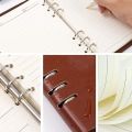 A5 Notebook 6 Holes PU Leather Cover Notebook Loose Pocket Leather Refillable Notebook Binder Rings Journal (Black). 