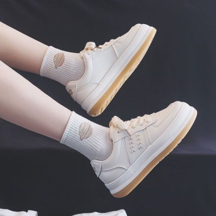 Women's White Shoes 2024 Autumn New Breathable Original Wheat