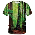 Beach scene T shirt for men tops 3D tropical rain forest print T-shirt summer tee shirts womens clothing funny kids short sleeve. 