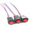 12V Motorcycle Switch Hazard Light Switch Button Double Flash Warning Emergency Lamp Signal Flasher with 3 Wires Built-in Lock. 