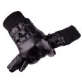 【Versatile】 Screen Leather Gloves Men Outdoor Riding Tram Black Autumn and Winter Thin Fleece Warm Gloves Wholesale Live Stream Supply. 