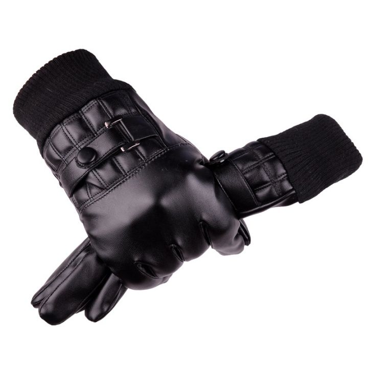 %E3%80%90Versatile%E3%80%91%20Screen%20Leather%20Gloves%20Men%20Outdoor%20Riding%20Tram%20Black%20Autumn%20and%20Winter%20Thin%20Fleece%20Warm%20Gloves%20Wholesale%20Live%20Stream%20Supply%20-%20Image%202