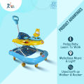 Baby Rabbit Model Light & Music Walker, Toddler New Born Baby Walking Assistant with push handle bar With Foot Rest.