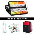ZSCM 12to160 Color Brush Painting Sketch Writing Calligraphy Fine Tip Pen Set Package Lettering Marker Pen Sketch Marker Pen.