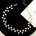 Trendy Fashionable Pearl Choker Necklace for Girls Simple Stylish- Rhinestone Charm Chain Necklaces for Women Party Accessory New Collection.