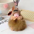 【HOT】 Cute Plush Keychain Sleeping Baby Doll Keychain Plush Kpop Accessories Pompom Keyring Toys For Girls Kawaii Keychain Bag Pendant.