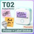 Phomemo T02 Label Maker Sticker Printer Machine Inkless Portable Study Printer for Receipts Pictures Journals Mini Printer MuXiaRe. 