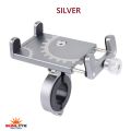 Universal Mobile Phone Holder For Motorcycle Or Bike. Handlebar Clip Stand Mount Holder Bracket Aluminium Cnc - Silver - Mobile Holder For Bike.