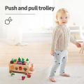 Wooden Montessori Toy 4-in-1 Intelligence Box Set Column Pull Radish Cart Game Stick Kids Shape Matching Educationsl Toys Puzzle KankongAgu. 