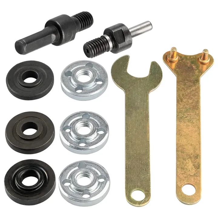 2X%20Drill%20Angle%20Grinder%20Adapter%20with%20Flange%20Nut%20Parts%20Set,6Set%20Replacement%20Grinder%20Flange%20Nuts%20and%20Wrench%20Conversion%20Tool%20-%20Image%202