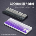 MK870 dark fragrance purple dust white gray gradient side engraved character translucent mechanical keyboard keycaps 136 keys large full set.