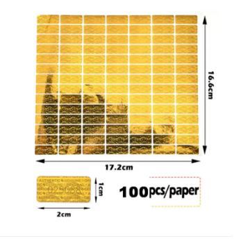 100PCS ONE INCH HOLOGRAM SERIAL NUMBER STICKER