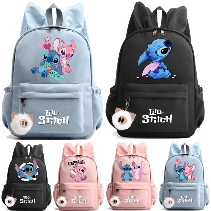 Cute Disney Lilo Stitch Backpack for Girl Boy Student Teenager
