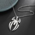New Spider Pendants Silver Tone Spiderman Mens Necklace.
