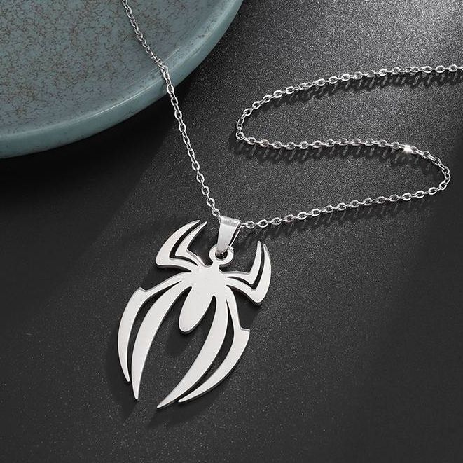 New%20Spider%20Pendants%20Silver%20Tone%20Spiderman%20Mens%20Necklace%20-%20Image%207
