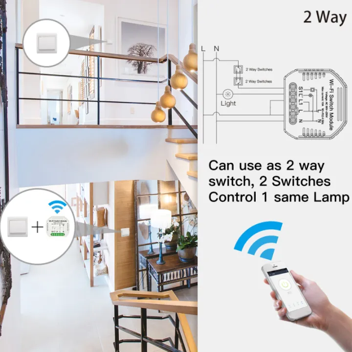 Ecocc%E3%80%90COD%E3%80%91Smart%20Switch%20Smart%20Life/Tuya%20APP%201/2%20Way%2090-250V%20WiFi%20Switch%20Module%20With%20Rail%20bracket%20Work%20With%20Alexa%20Google%20Home%20-%20Image%205