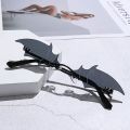 Fashion Rimless Unisex Sunglasses Trendy Bat Shaped Sun Glasses Female Male Vintage Shades Halloween Accessories Oculos De Sol.