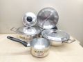 Kiam 7 Pcs Family Pack Cookware Set Pure Aluminium. Casserole Stock Pot, Korai, Milk Pan,Fry Pan & Lid Set. Model: A400.. 