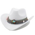 Western Grassland Hat Tibetan Ethnic Style Sunshade Cowboy Hat Men and Women Knight's Cap Tourist Hat Tibetan Top Hat. 