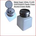 Metal Head 120mL FLUID DISPENSER Plastic Press Alcohol Empty Bottle For Soldering Repair Tools Solvent Pump Flux Liquid PCB Cleaner Thinner Bottle.